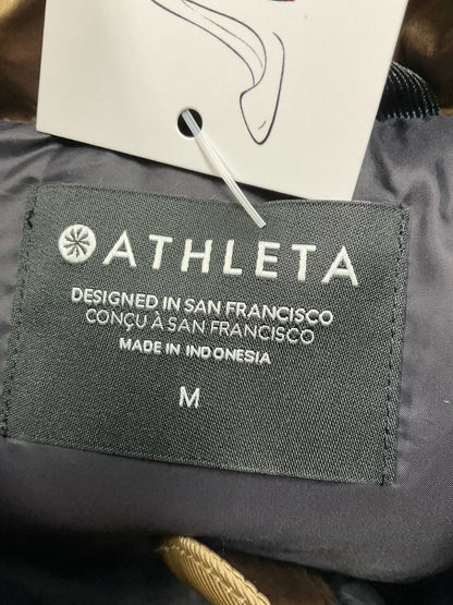 Athleta Downtown Puffer Vest Antiqued Bronze Funnel Neck Size Medium