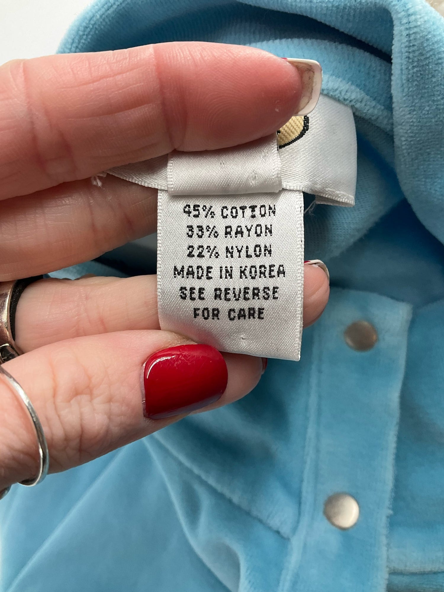 Talbots - Aqua Velour Solid Pre-Owned Ladies Casual Top - Size XL