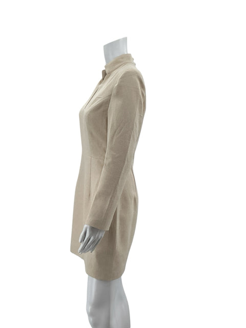 NOOTUS V-Neck Slit Bodycon Mini Dress Beige Size Small NWT