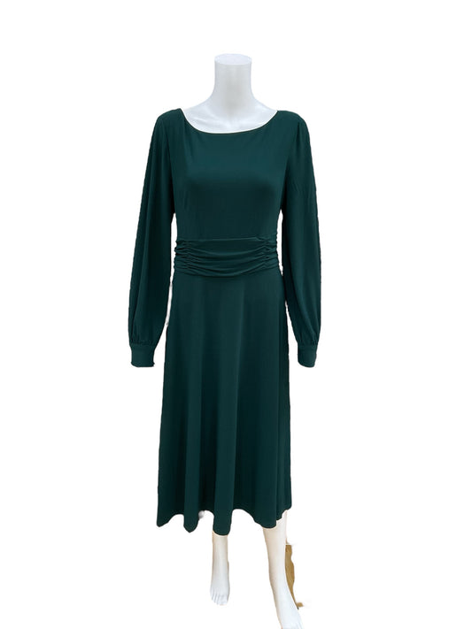 Jessica Howard Size 14 Hunter Green Solid Consignment Ladies Dress