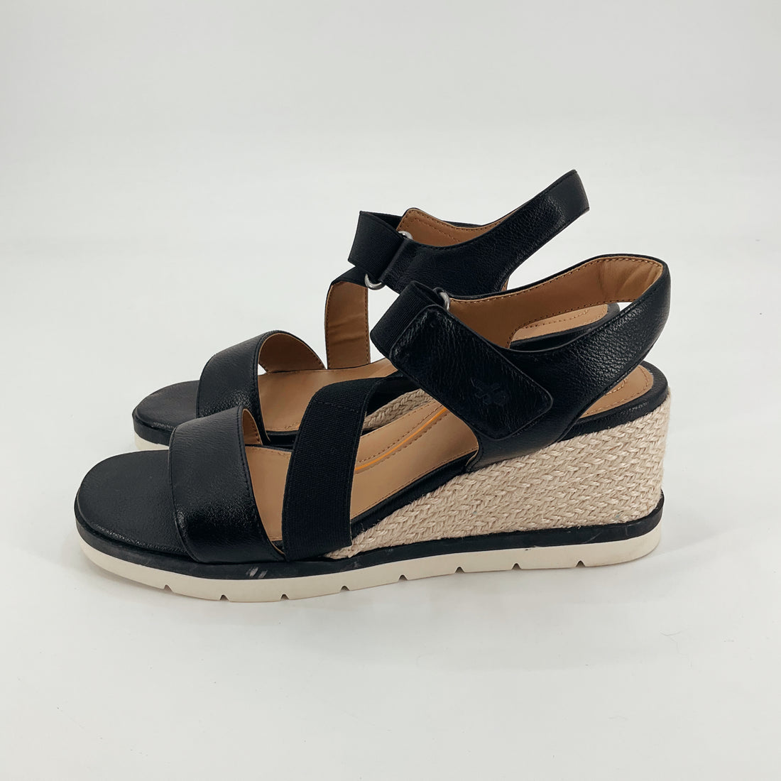 Lucky Brand Mindra Black Espadrille Wedge Sandals Size 8 NWT