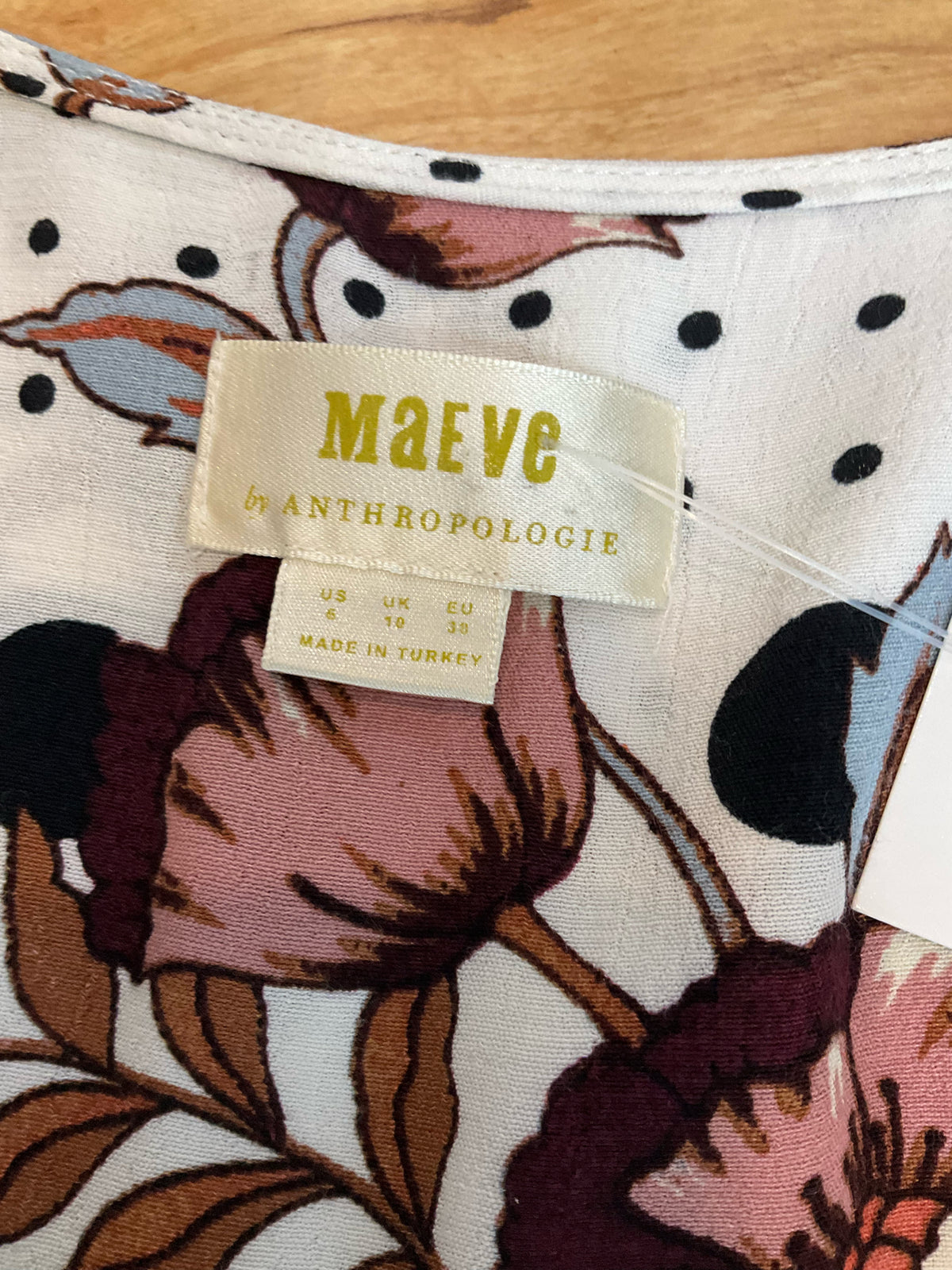Maeve by Anthropologie Elodie Floral Polka Dot Wrap Dress Size 6 - ONLINE ONLY