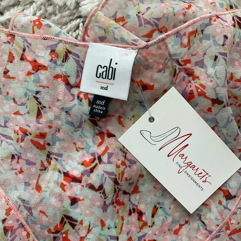 Cabi Pink/Multi Floral Pre-Owned Ladies Top - Size Medium - Margaret’s Fine Consignment