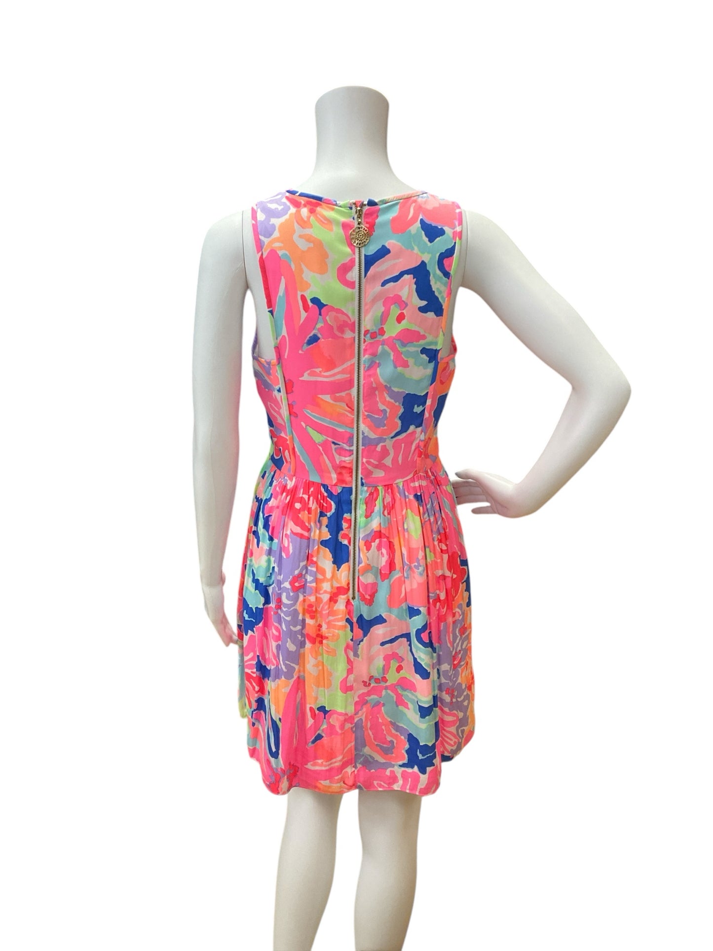 Lily Pulitzer Size 2 Multi Color Floral Pre-Owned Ladies Dress