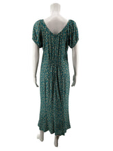 Madewell teal/tan Maxi Teal & Tan Floral Smocked Back Maxi Dress Size 4 - Size 4