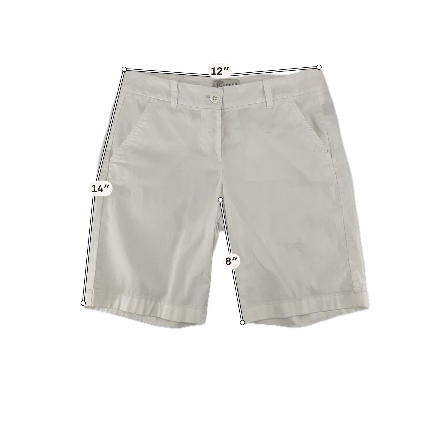 J.Crew White Shorts White Bermuda Chino Shorts Stretch Cotton Twill Size 0 - Size 0