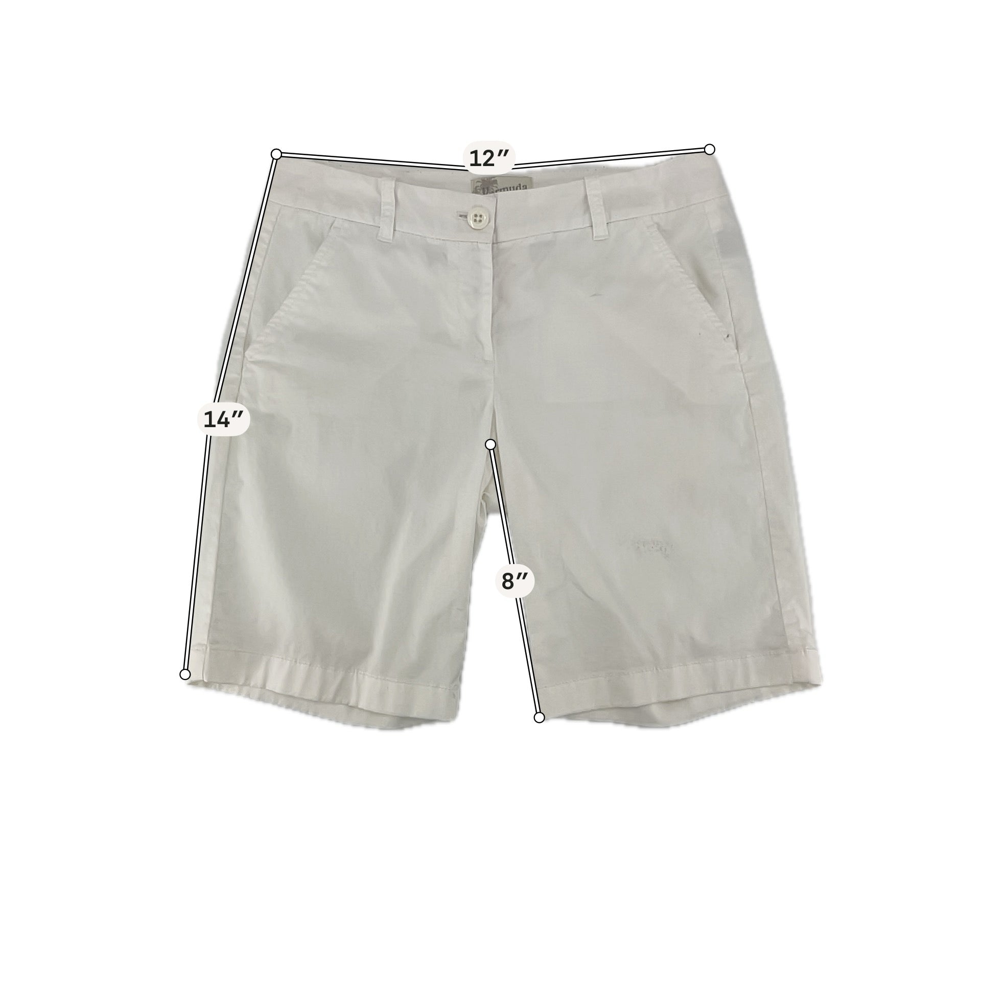 J.Crew White Shorts White Bermuda Chino Shorts Stretch Cotton Twill Size 0 - Size 0