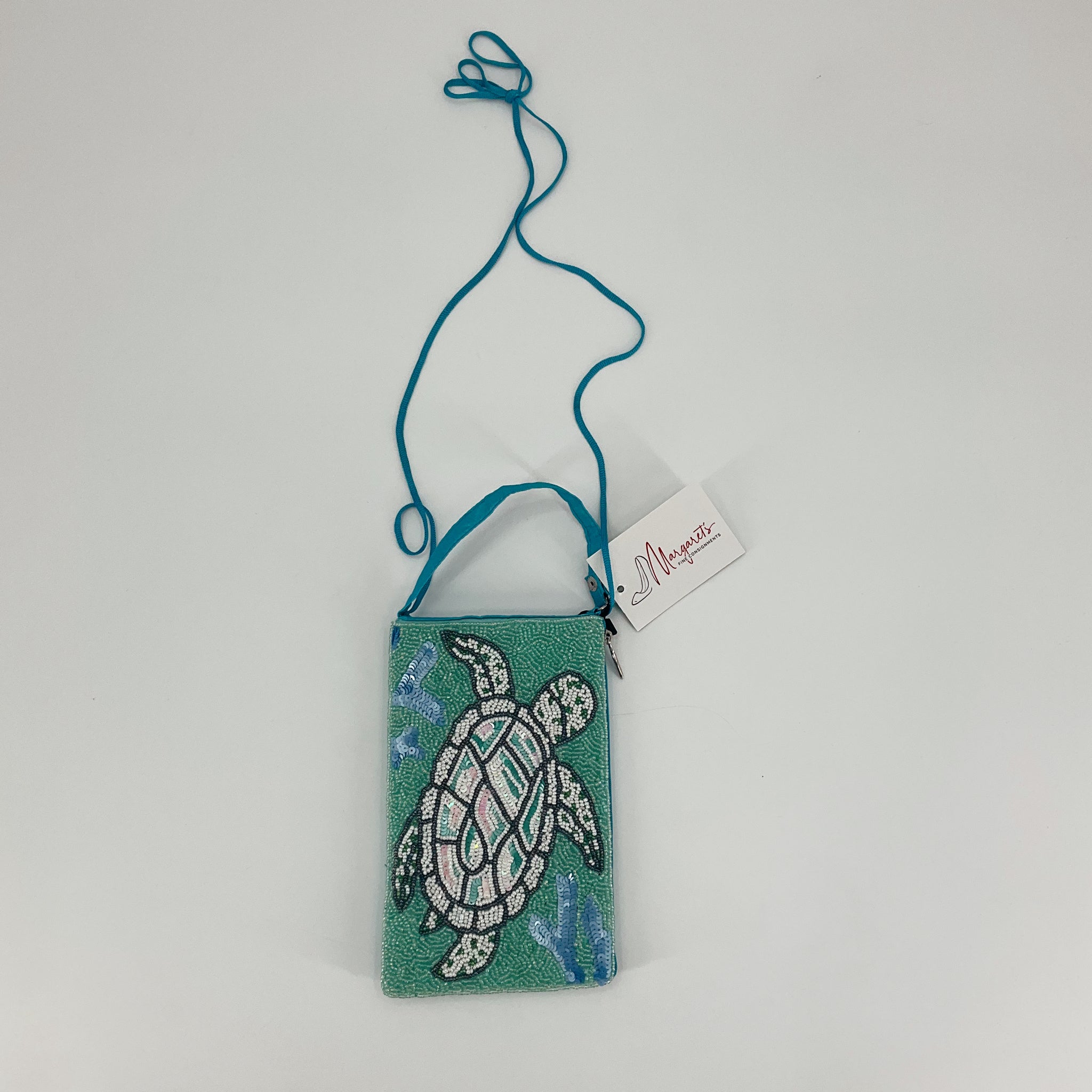 Bamboo Trading Company Beaded Sea Turtle Crossbody Bag NWT