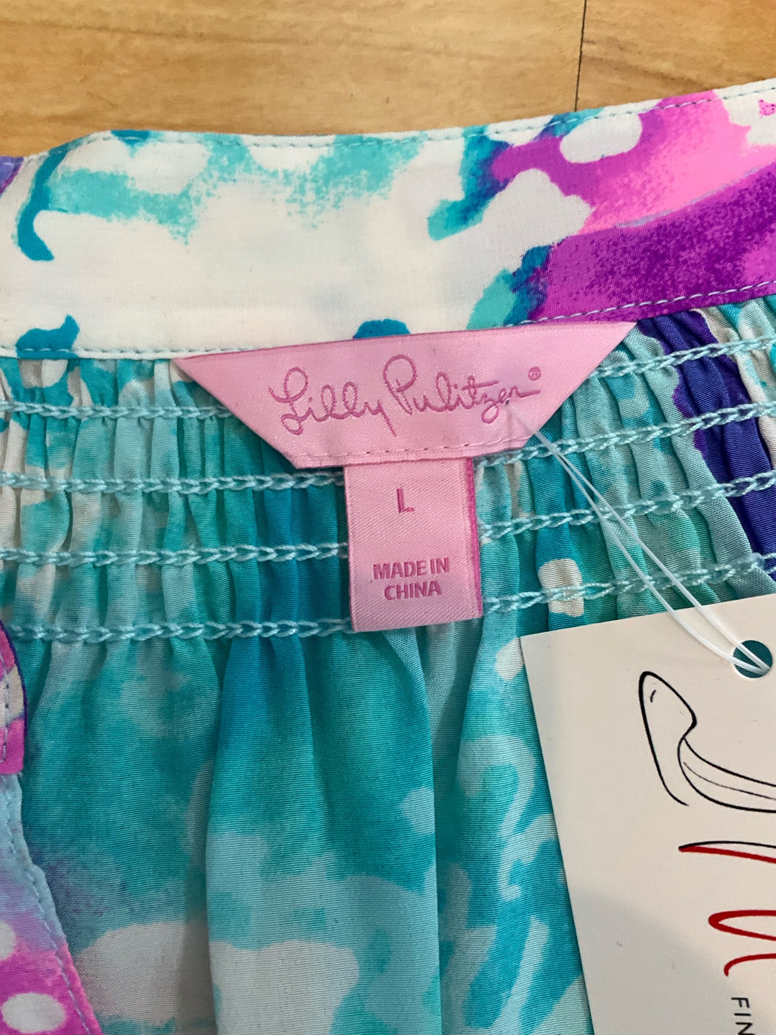 Lilly Pulitzer Elsa Silk Top La Playa Print Blouse Size Large