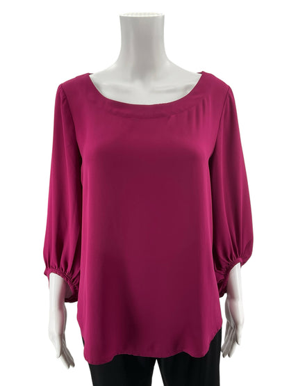 Ann Taylor LOFT Berry Satin Boatneck Blouse - Size S - ONLINE ONLY