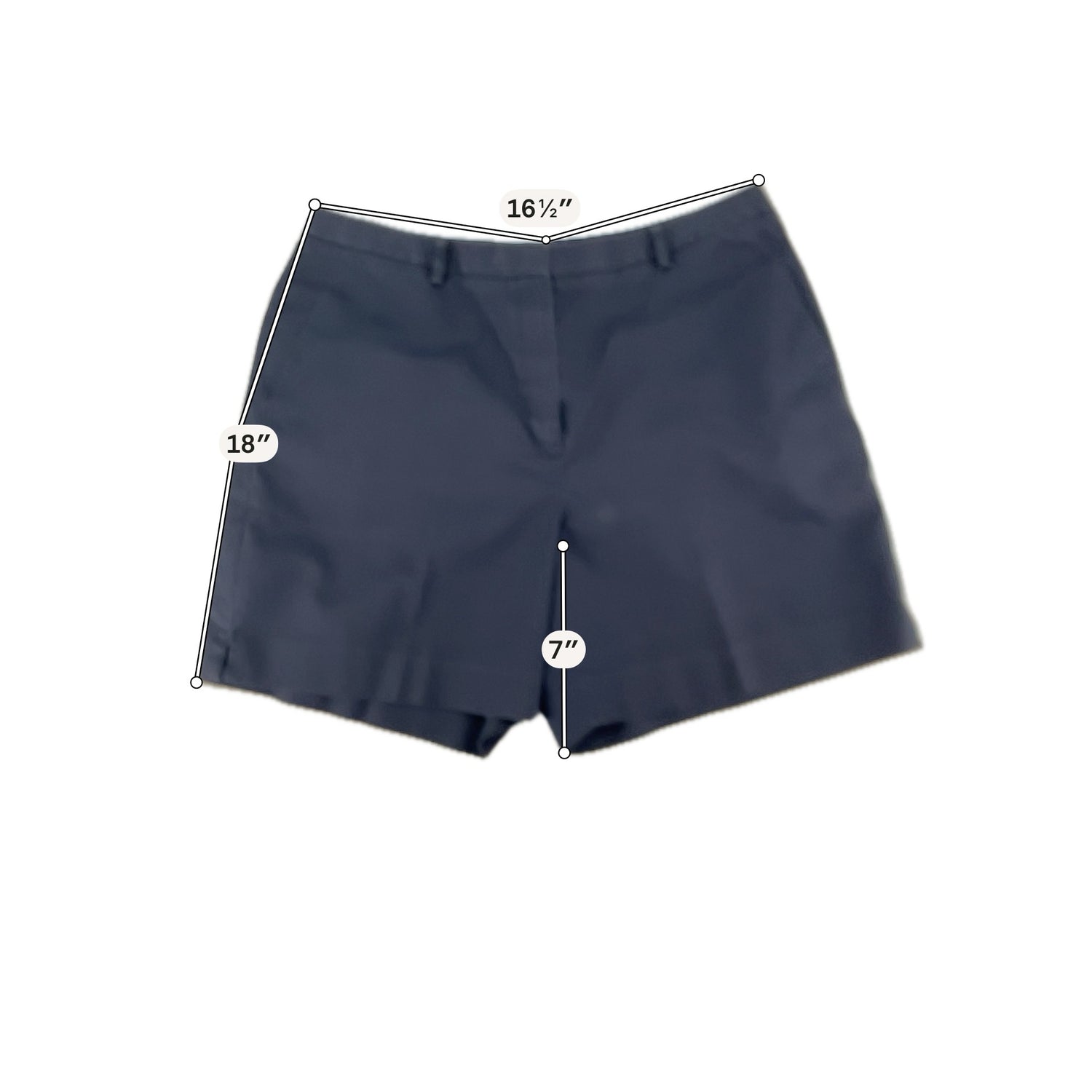 Brooks Brothers Advantage Chino Shorts Womens Size 16 Navy Blue Cotton Flat Front