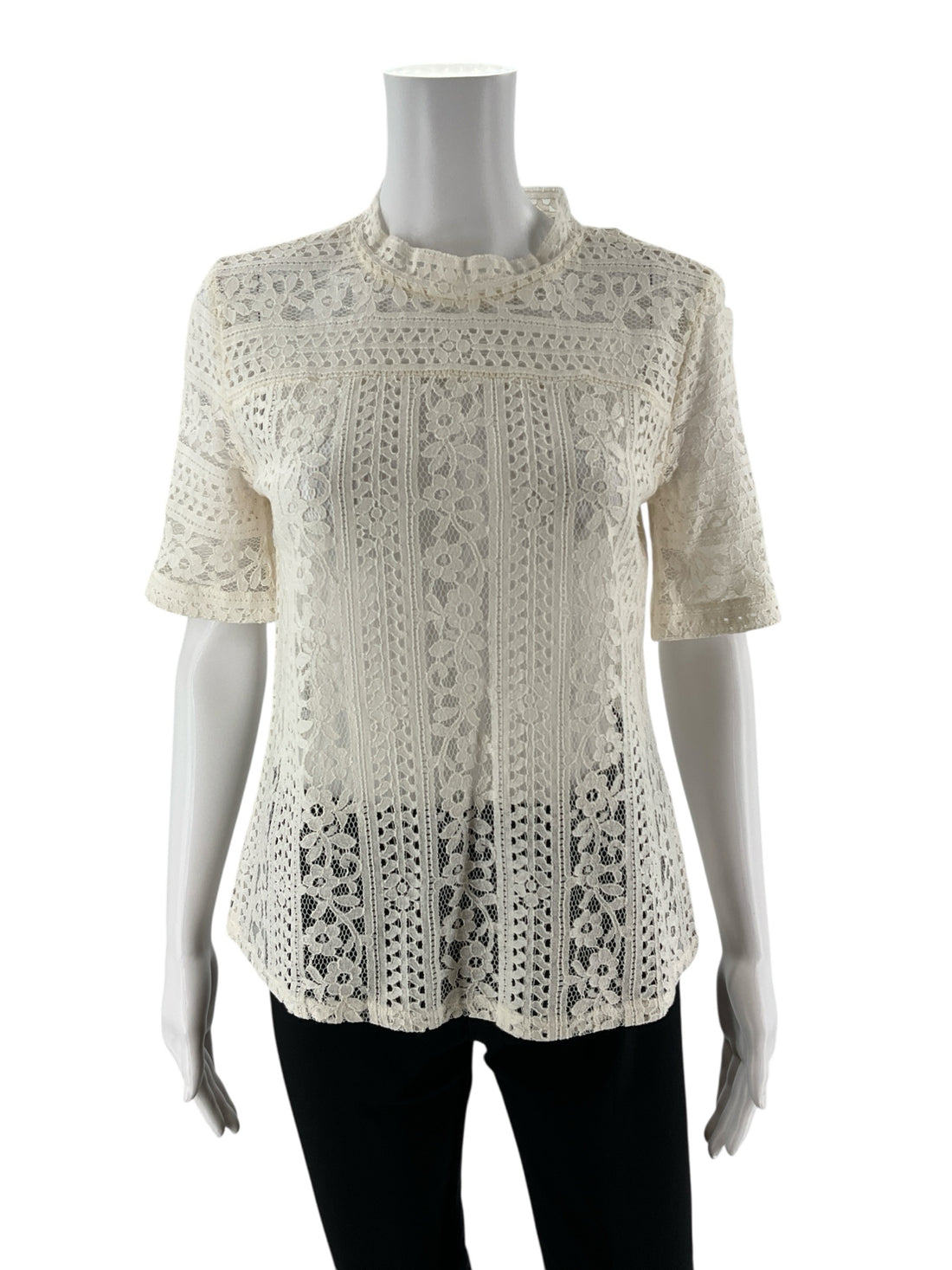 Loft Cream Lace Pre-Owned Ladies Top -  Size Small