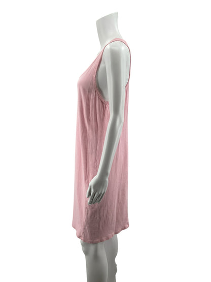 J. Crew Pink Slub Cotton Racerback Tank Midi Dress Size Large