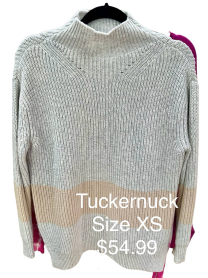 Tuckernuck Size XS Gray/Peach Sweater Pre-Owned Ladies Casual Top