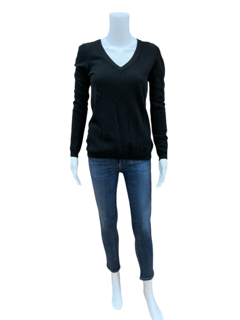 Loft Size M Black Solid Casual Top - Downstairs