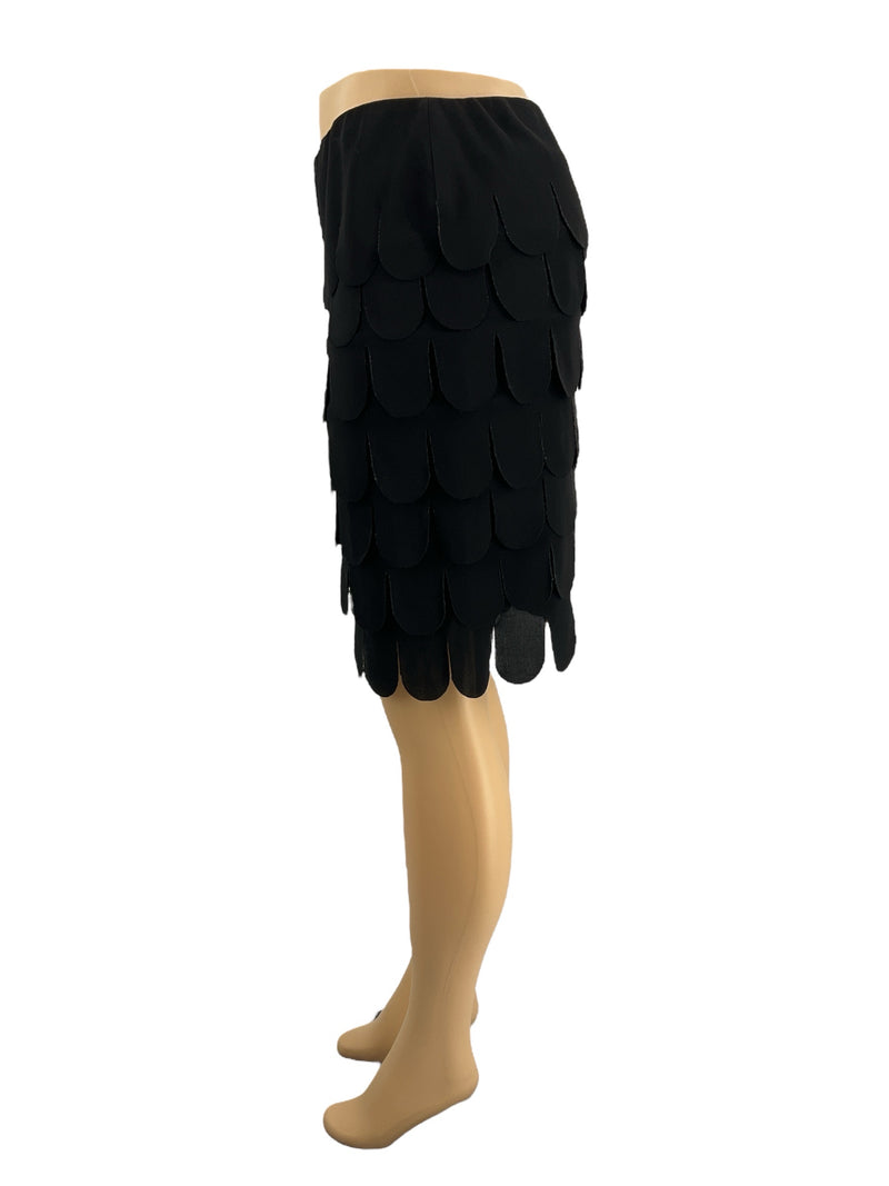 JS Collections Black Scalloped Pre-Owned Ladies Skirt - Size 10 - Margaret’s Fine Consignment