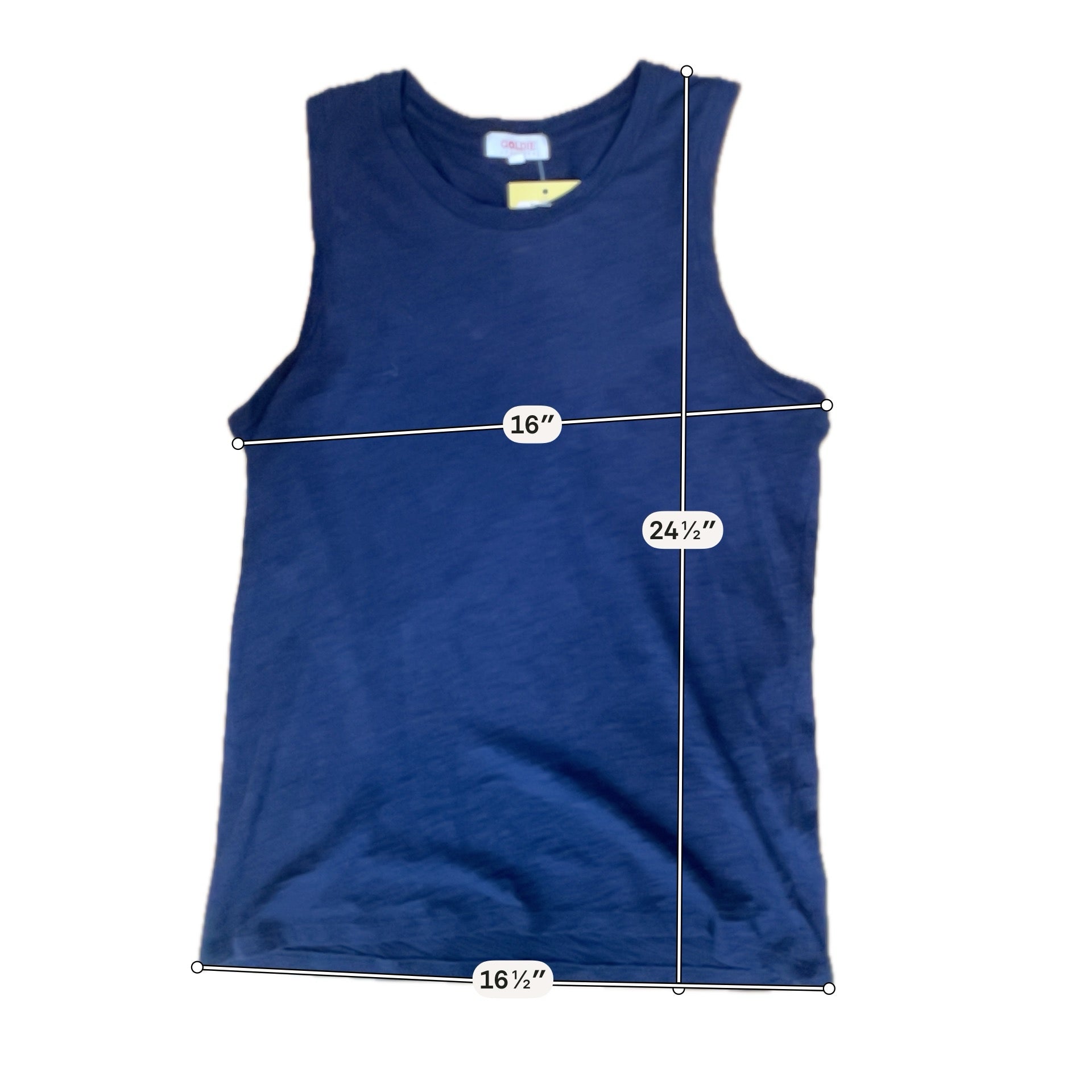 Goldie Lewinter Navy Pima Cotton Muscle Tank Top Size Medium