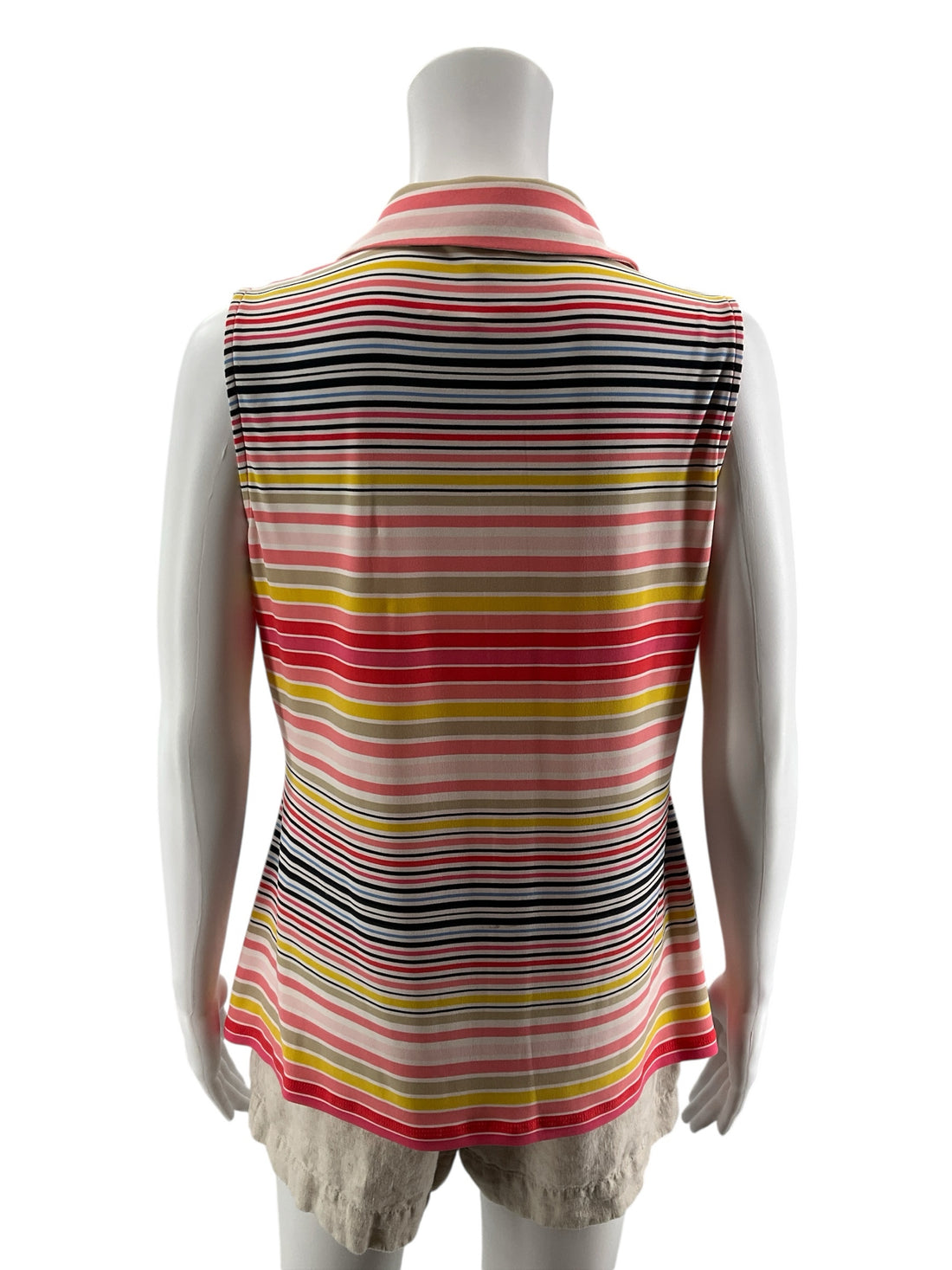 Tommy Hilfiger Multicolor Stripe Sleeveless Polo Tank Top | Size Medium