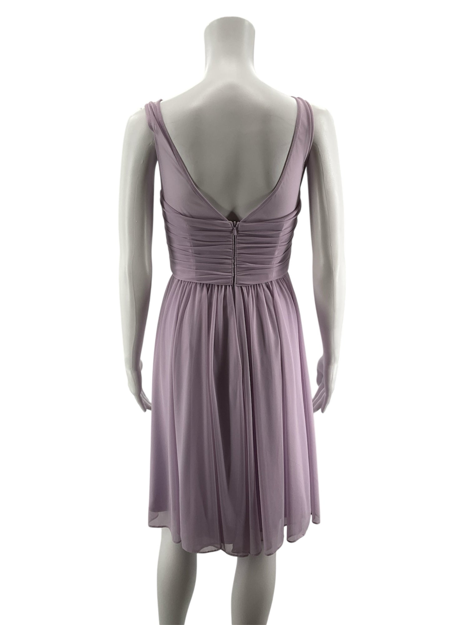 chiffon david's bridal bridesmaid dress Chiffon Short Sleeve A-Line Dress