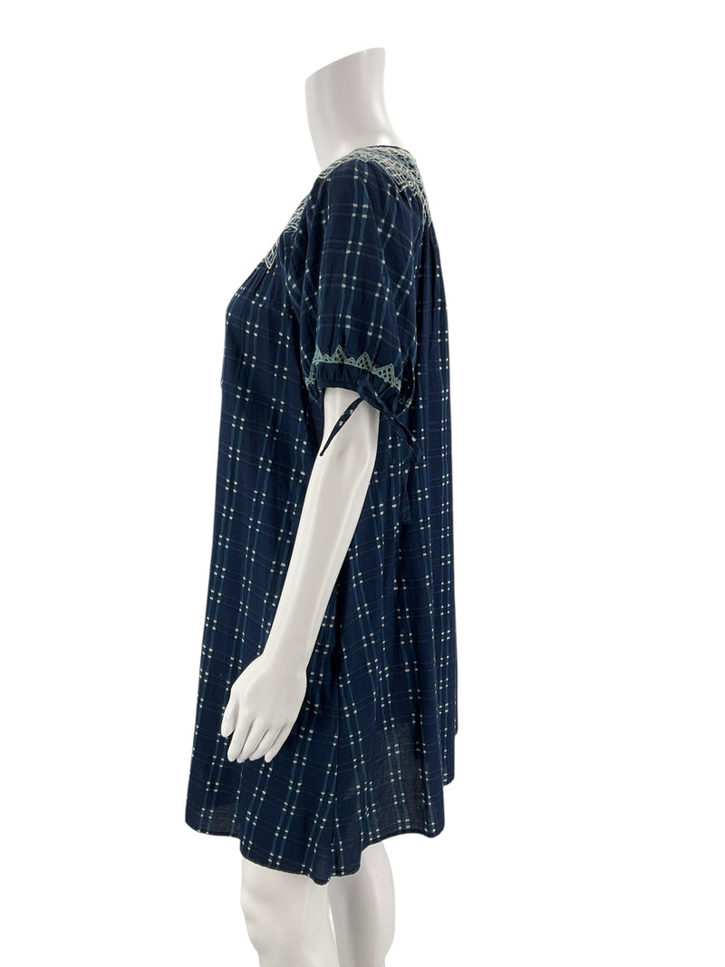 Madewell Navy Plaid Pre-Owned Ladies Dress - Size Small