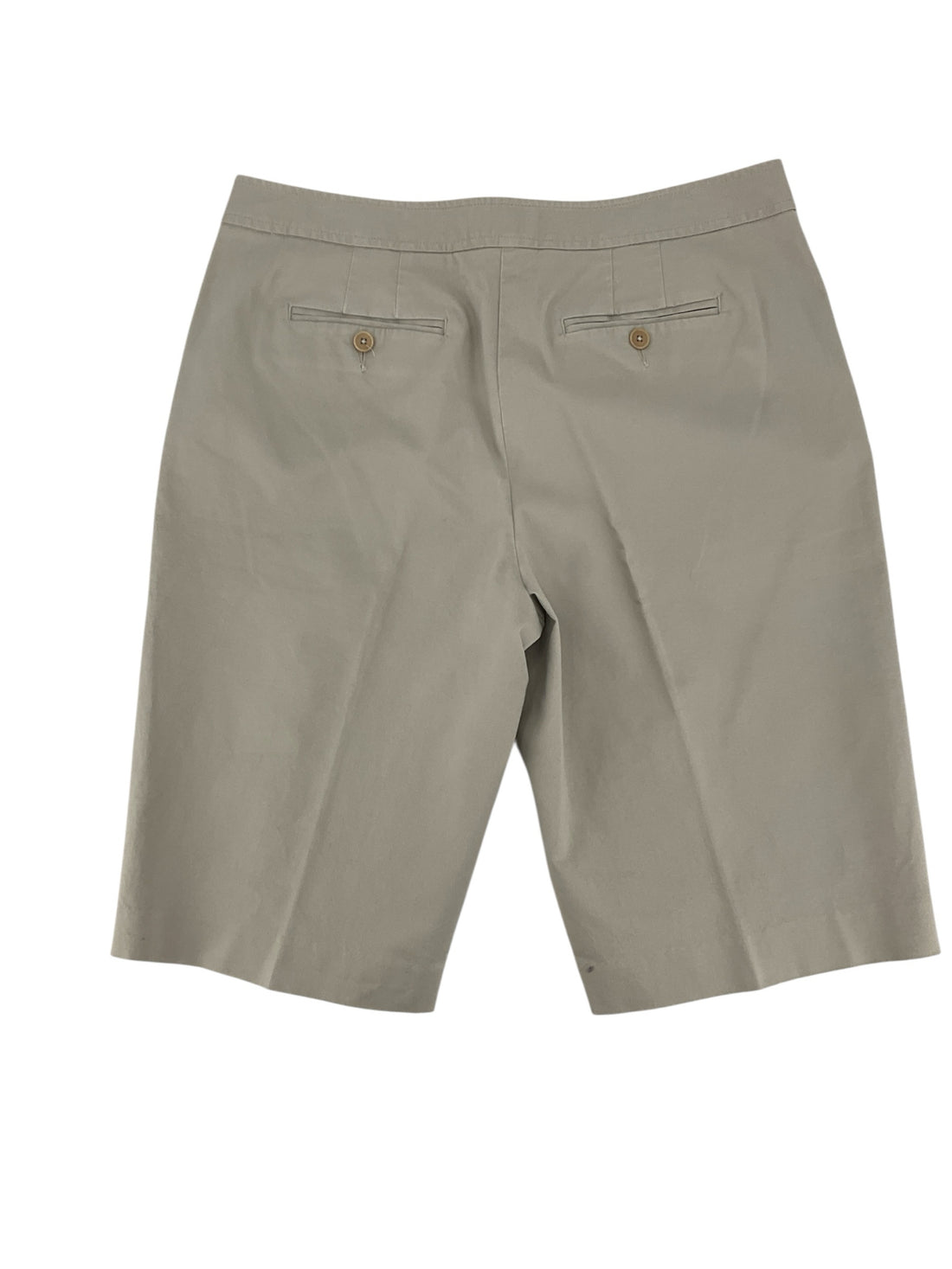 Talbots Stretch Bermuda Shorts Womens Size 12 Khaki Cotton Blend Classic