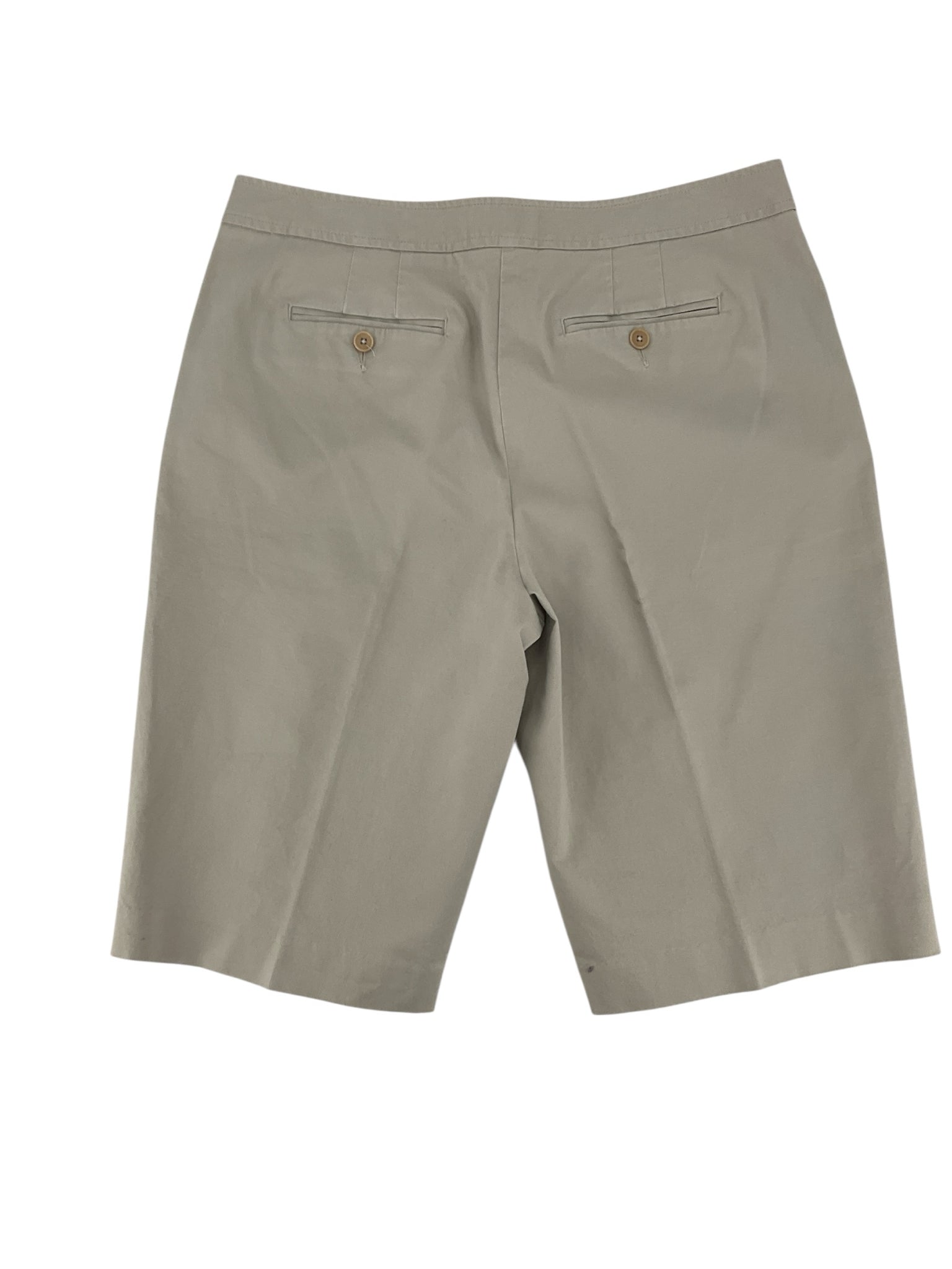 Talbots Stretch Bermuda Shorts Womens Size 12 Khaki Cotton Blend Classic