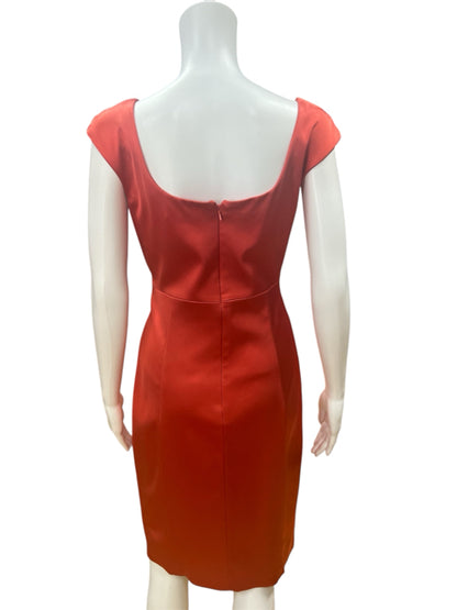 David Meister Salmon Solid Dress Size 10 - rear view