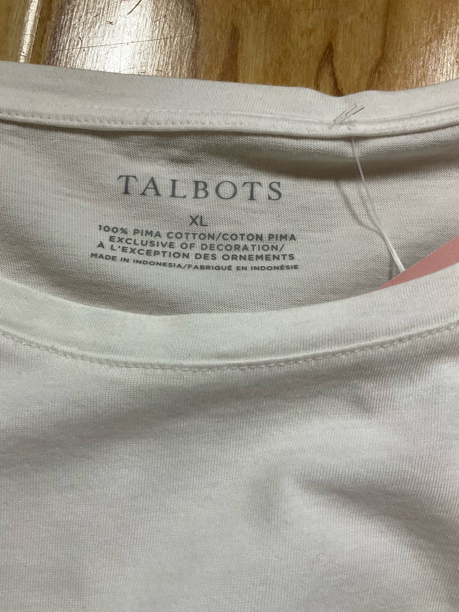 Talbots Size XL white/blue Stripe Pre-Owned Ladies Casual Top - Downstairs
