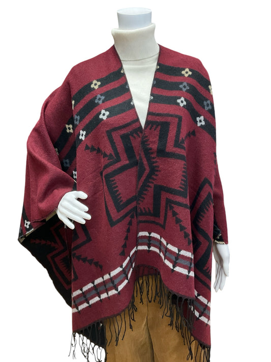 Size os maroon/black Print shrug