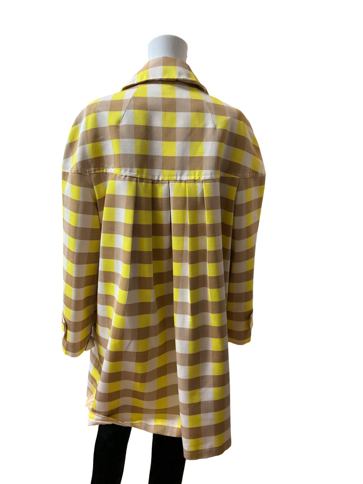 Maeve by Anthropologie gi Apartments Gingham Trench Coat Jacket Size Small