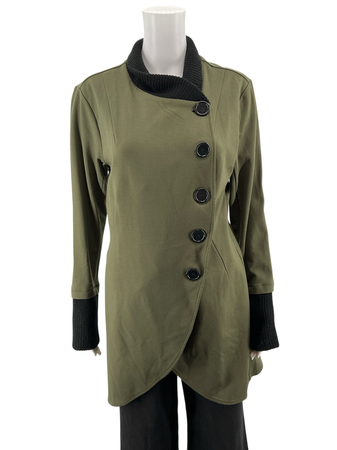 Venus Olive/Black Solid Pre-Owned Ladies Jacket - Size 8 - Margaret’s Fine Consignment