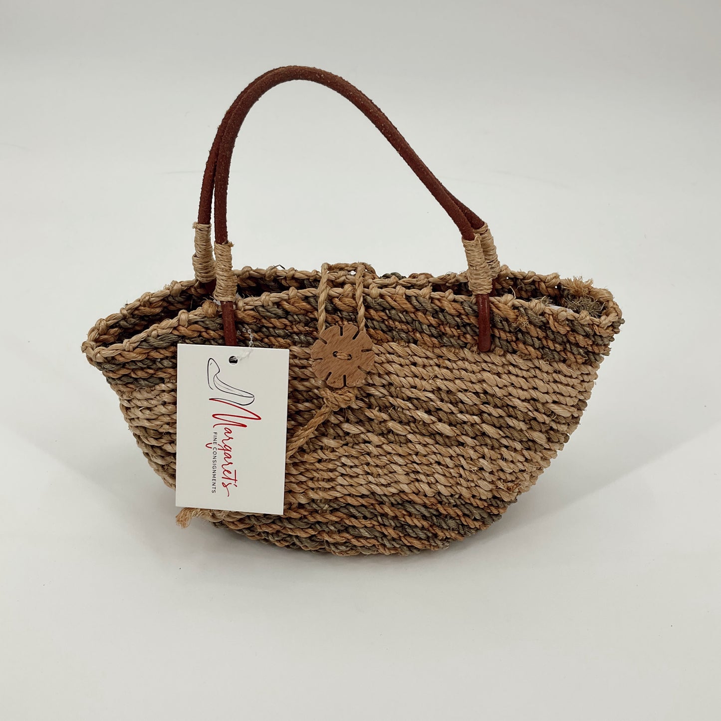 Natural/Green Straw Handbag