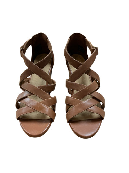 A New Day A New Day Ema Strappy Block Heel Sandals Womens Size 9 Tan Brown