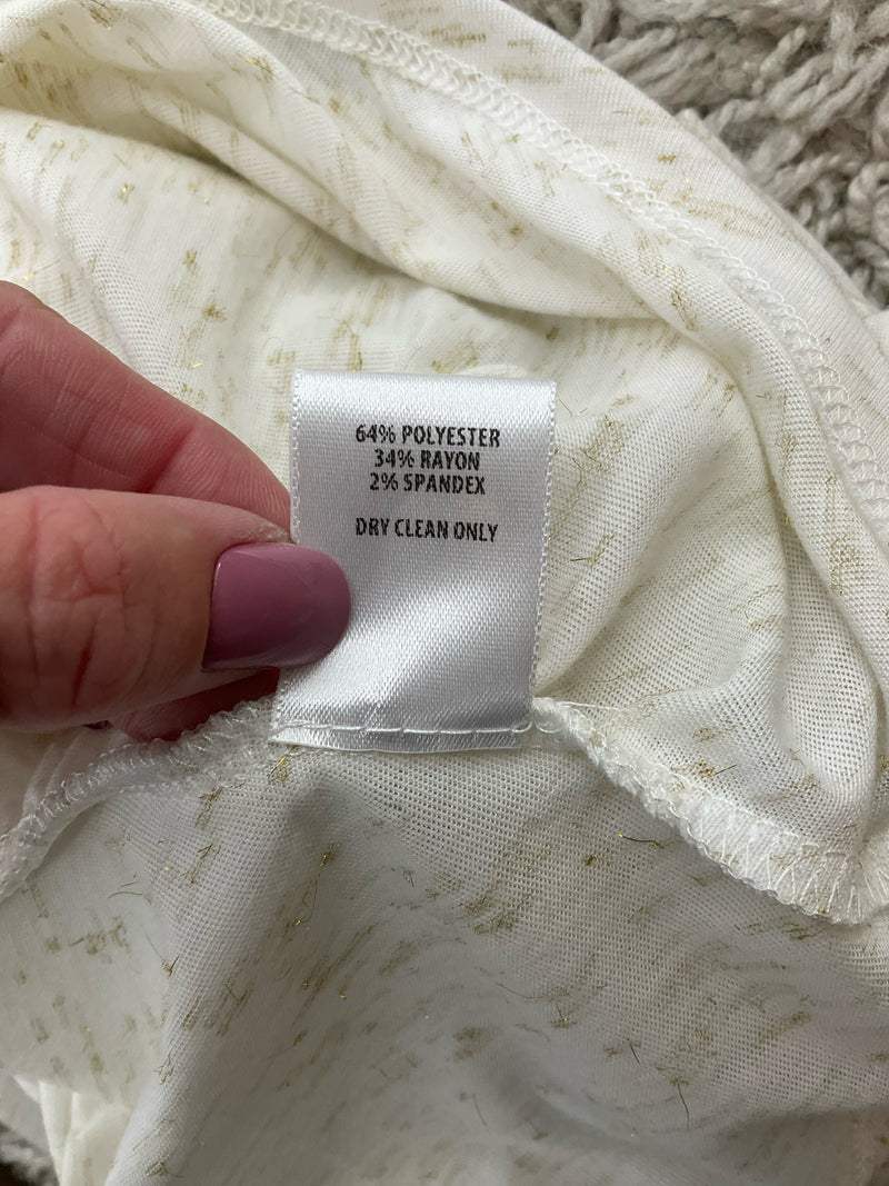 Bailey 44 Cream/Gold Heathered Pre-Owned Ladies Top - Size Small