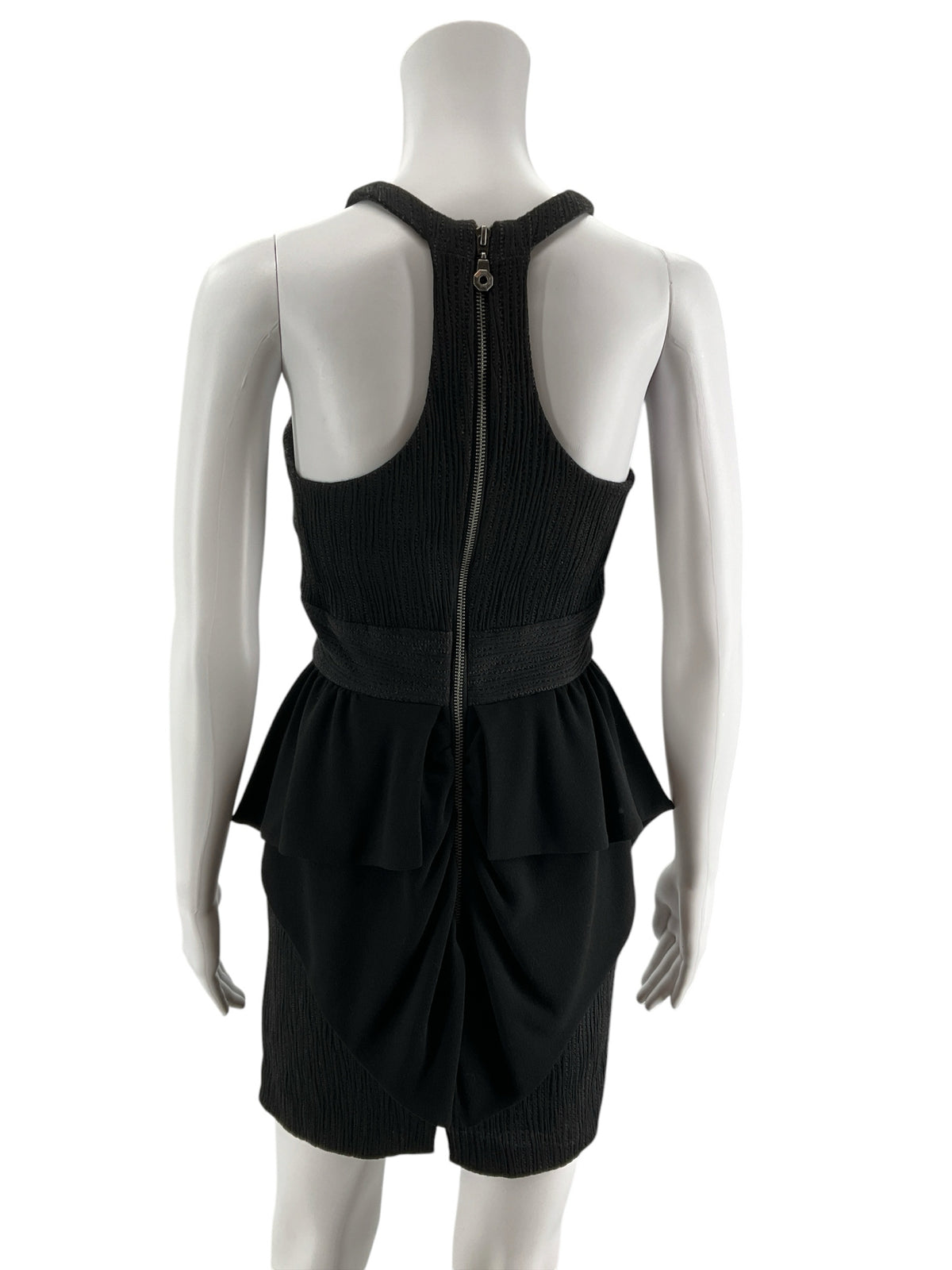 BCBGeneration Black Sleeveless Halter Peplum Cocktail Dress - Size 2- ONLINE ONLY