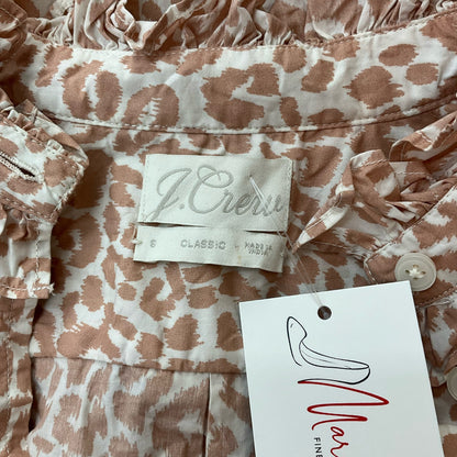 J. Crew Tan Cream Print Button-Up Blouse – Size Small, Excellent Pre-Owned - Margaret’s Fine Consignment