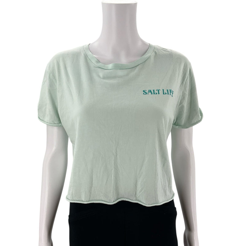 Salt Life Aqua Words Pre-Owned Ladies Top - Size Medium - Margaret’s Fine Consignment