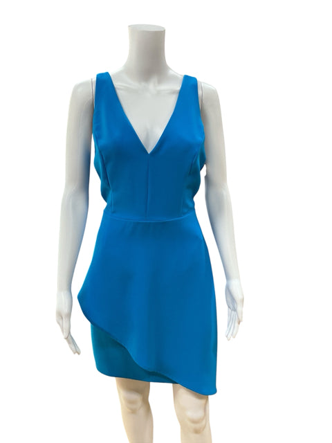 Adelyn Rae Cobalt Blue Asymmetrical V-Neck Sheath Dress Size Medium