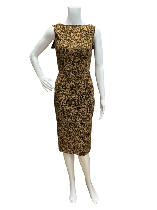 Bettie Page Size XS Tan/black leopard Dress