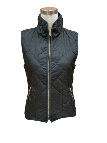 Old Navy Quilted Puffer Vest XS Black Gold Zipper Lightweight