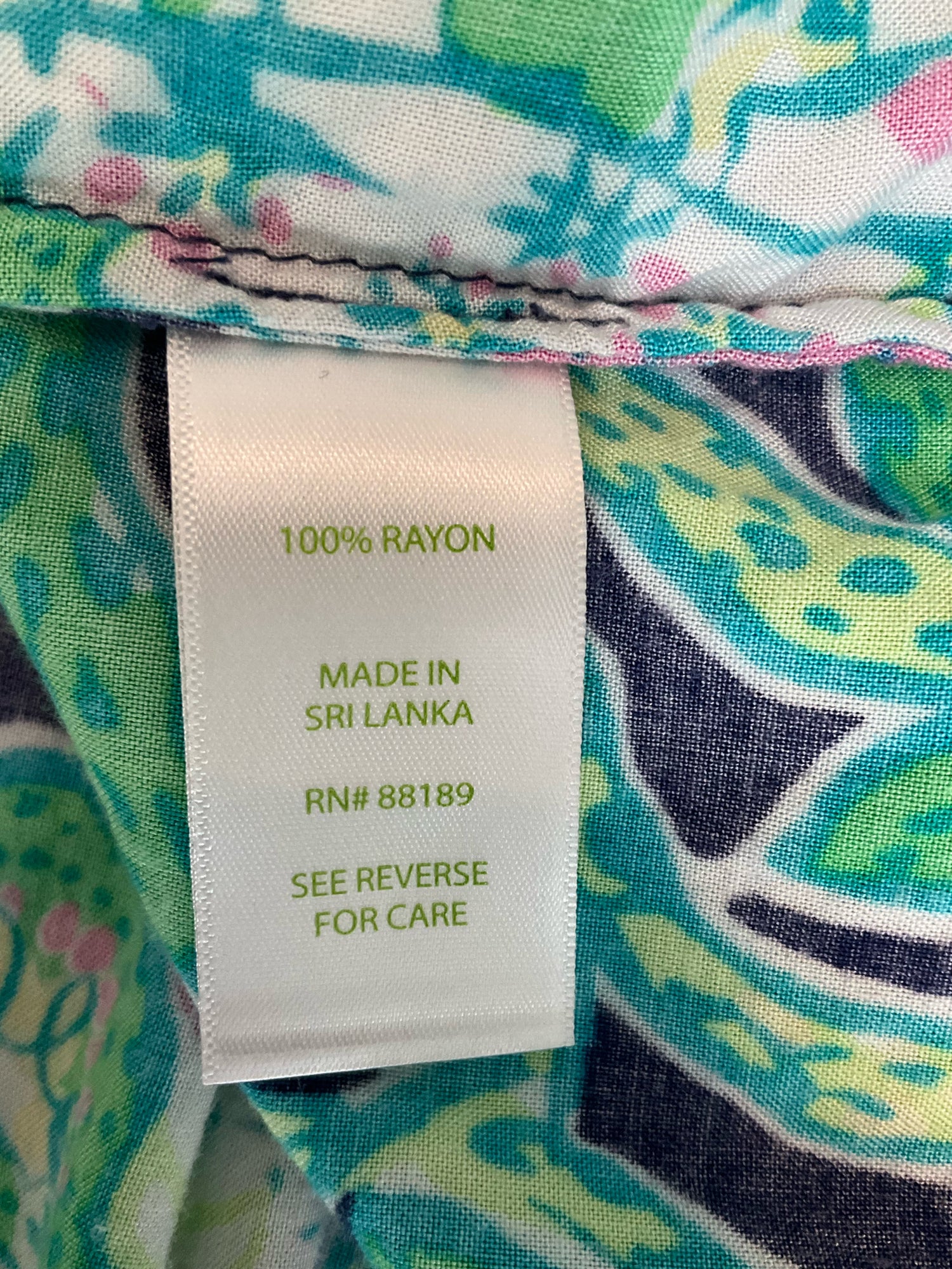 Lilly Pulitzer Size L navy/green/yellow/pink Pre-Owned Ladies Tops