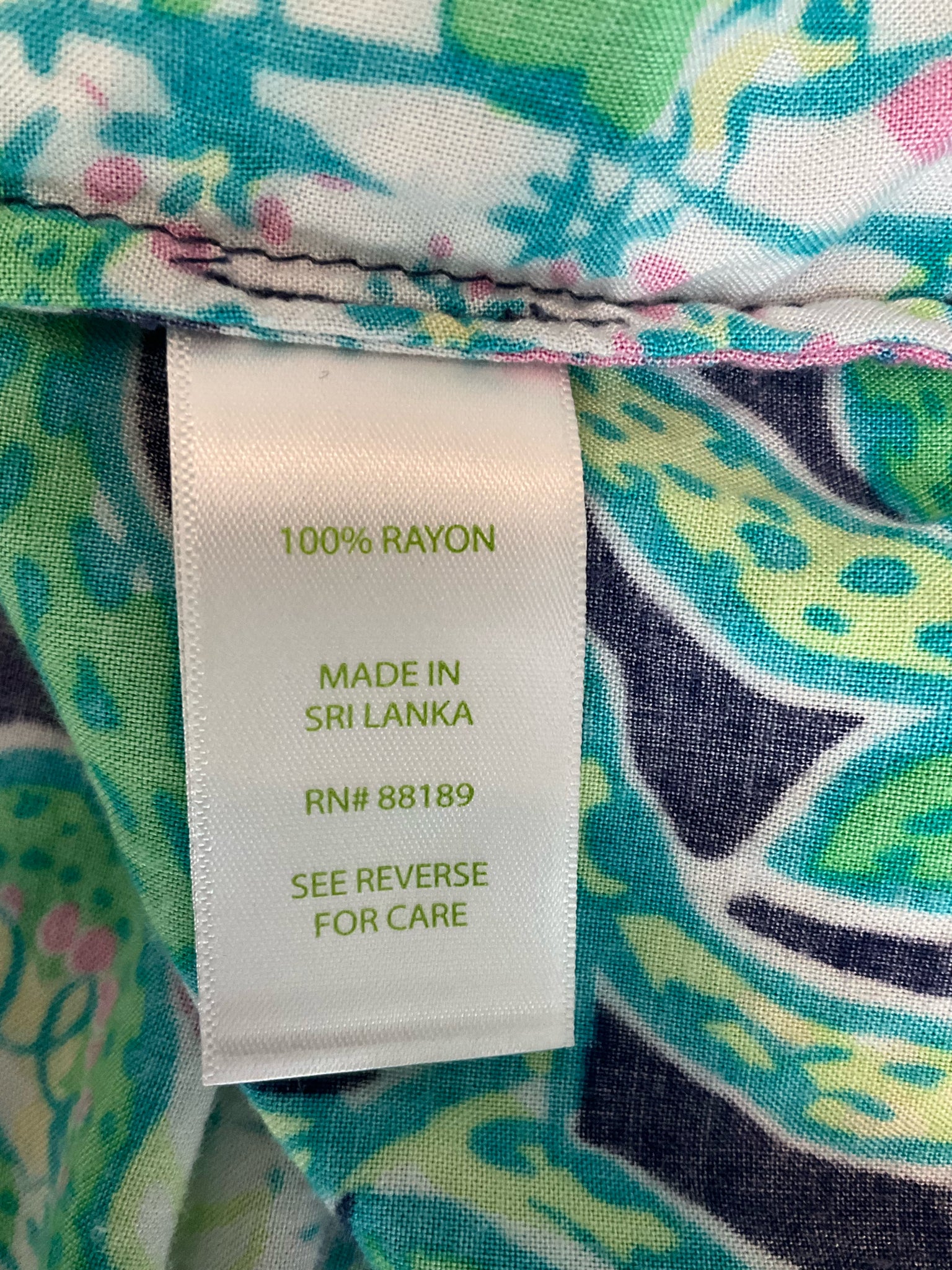 Lilly Pulitzer Size L navy/green/yellow/pink Pre-Owned Ladies Tops