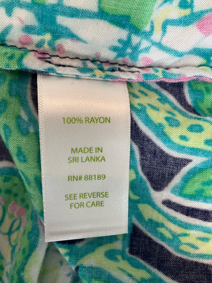 Lilly Pulitzer Size L navy/green/yellow/pink Pre-Owned Ladies Tops