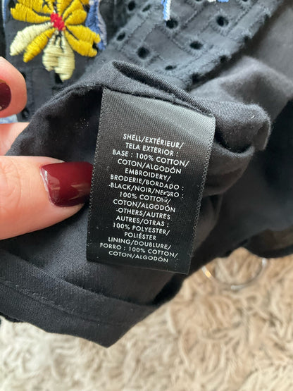 Ann Taylor Black/Multi Floral Pre-Owned Ladies Top - Size XL - Margaret’s Fine Consignment