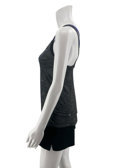 Lululemon Push Ur Limits Tank Heathered Gray Purple Strappy Top Size 6 - ONLINE ONLY
