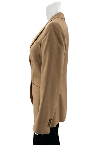Brooks Brothers Italian Camel Hair Blazer Tan Womens Size 8