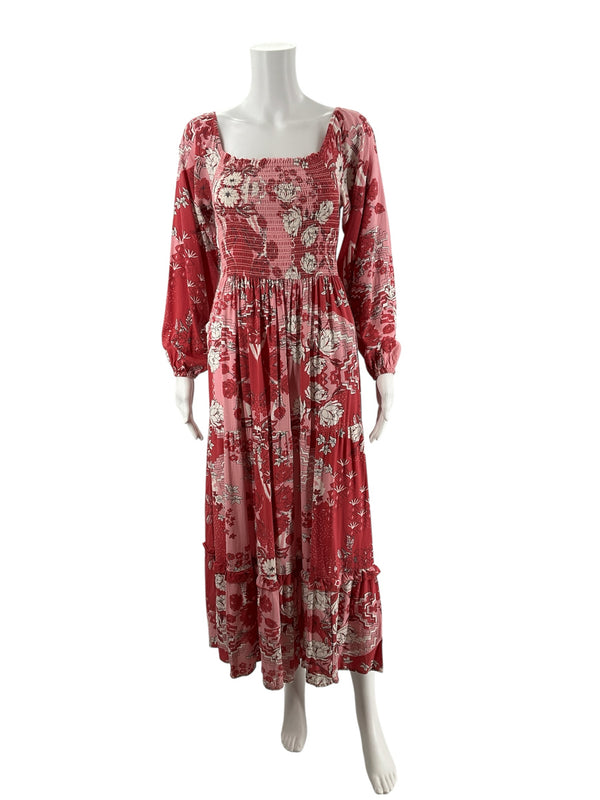 Natural Life Pink/Red Floral Pre-Owned Ladies New With Tags Dress - Size Small