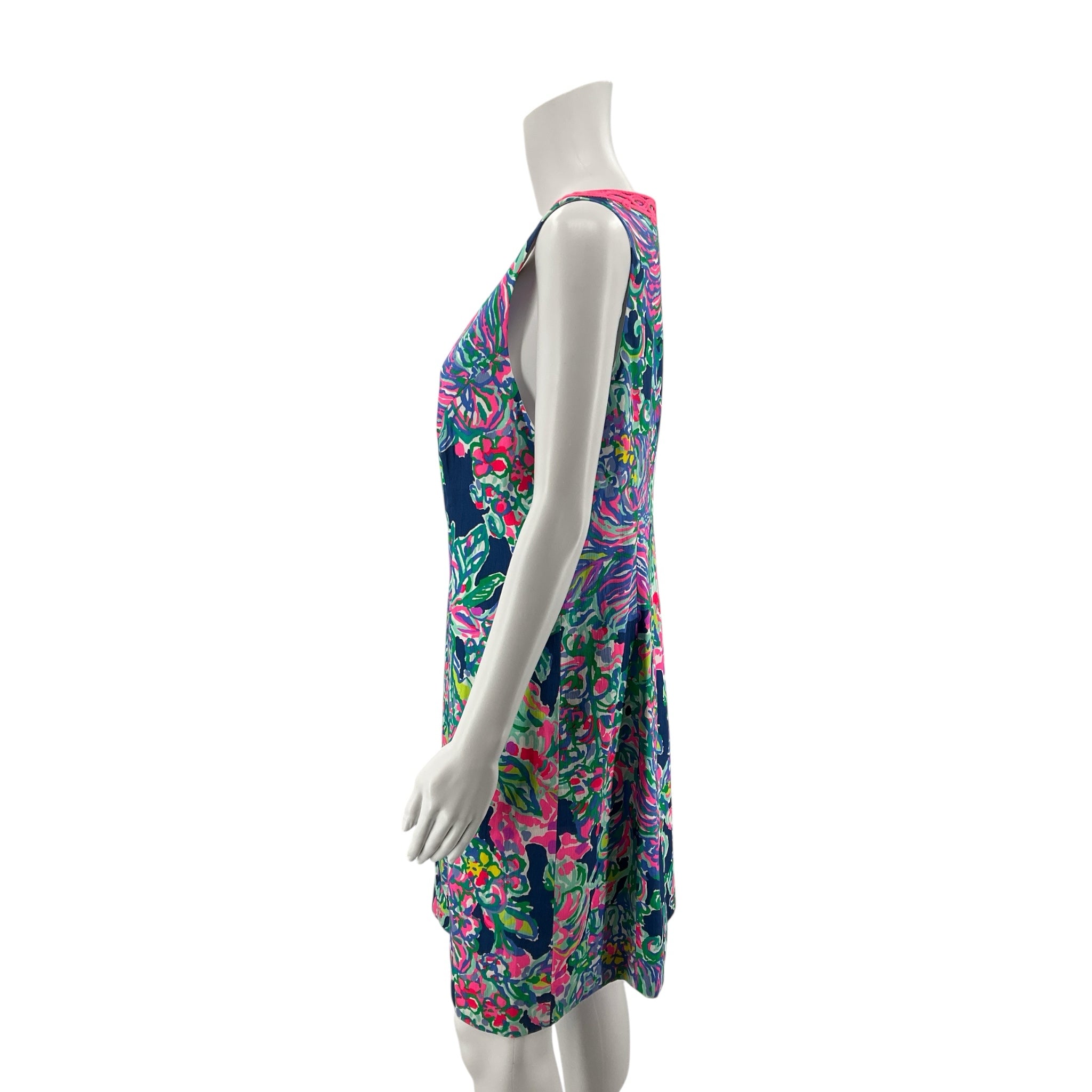 Lilly Pulitzer Jackie Shift Dress Tiki Pink Psychedelic Sunshine Size 14 NWT
