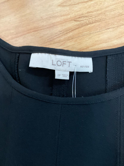 Ann Taylor LOFT Petites Black Cap Sleeve A-Line Dress | Size 2P