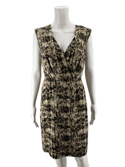 Ann Taylor Ikat Print Silk Blend Sheath Dress Size 4 | Brown Black - ONLINE ONLY